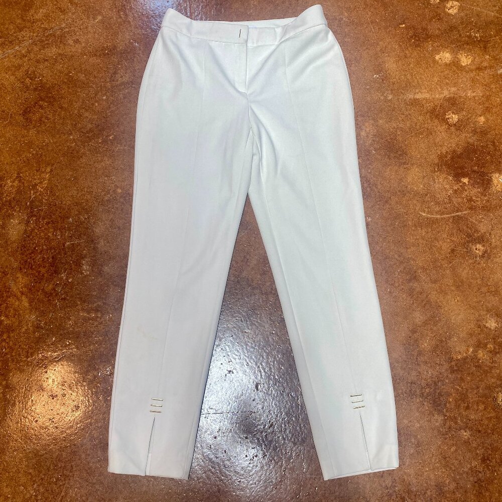 NWOT Calvin Klein White Ankle Dress Pants with Gold Accents size 4